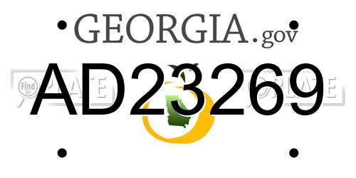 AD23269 Georgia License Plate