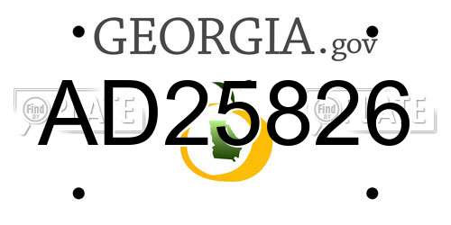 AD25826 Georgia License Plate