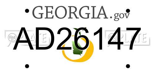 AD26147 Georgia License Plate