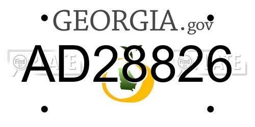 AD28826 Georgia License Plate
