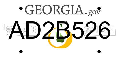 AD2B526 Georgia License Plate
