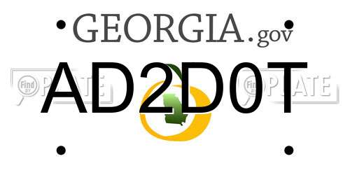AD2D0T Georgia License Plate