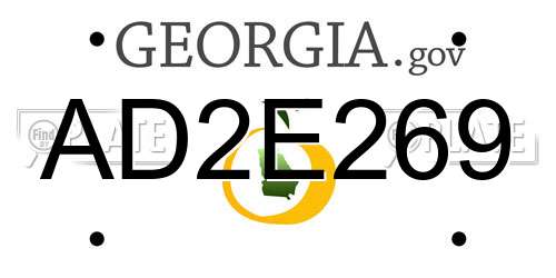 AD2E269 Georgia License Plate