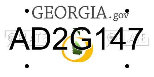 AD2G147 Georgia License Plate
