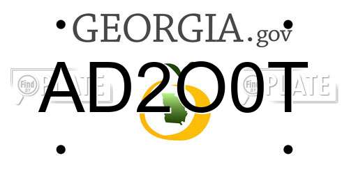 AD2O0T Georgia License Plate