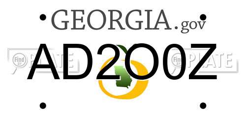 AD2O0Z Georgia License Plate