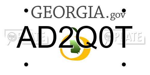 AD2Q0T Georgia License Plate