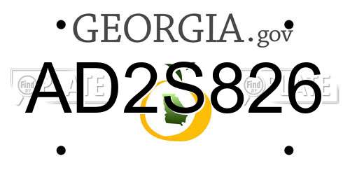 AD2S826 Georgia License Plate