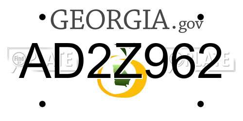 AD2Z962 Georgia License Plate