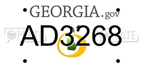 AD3268 Georgia License Plate