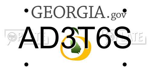 AD3T6S Georgia License Plate