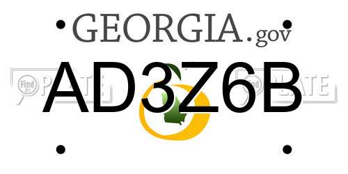 AD3Z6B Georgia License Plate