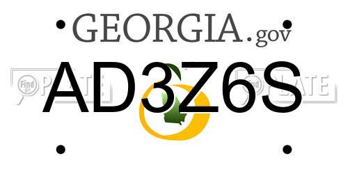 AD3Z6S Georgia License Plate