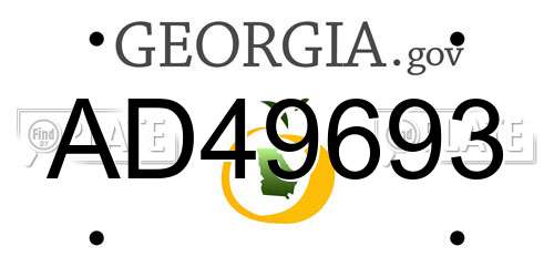 AD49693 Georgia License Plate