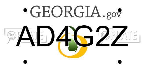 AD4G2Z Georgia License Plate
