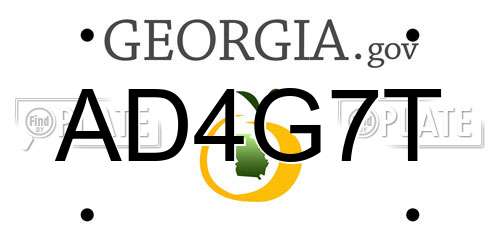 AD4G7T Georgia License Plate