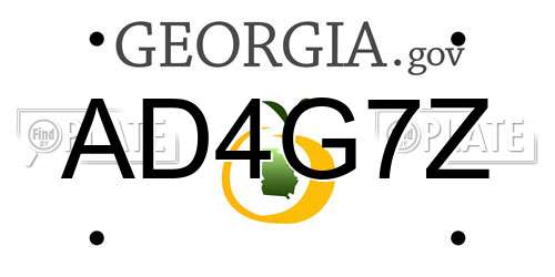 AD4G7Z Georgia License Plate