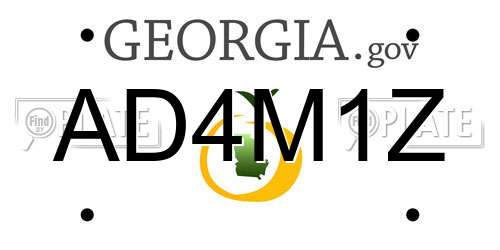 AD4M1Z Georgia License Plate