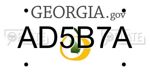 AD5B7A Georgia License Plate