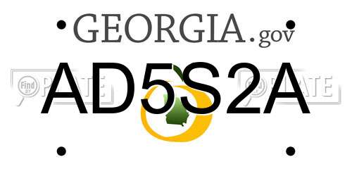 AD5S2A Georgia License Plate