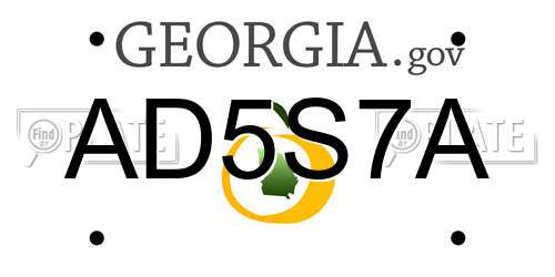 AD5S7A Georgia License Plate