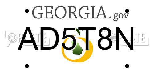 AD5T8N Georgia License Plate