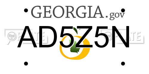 AD5Z5N Georgia License Plate