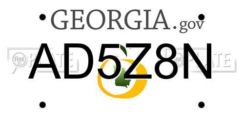 AD5Z8N Georgia License Plate