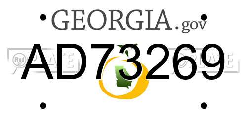 AD73269 Georgia License Plate