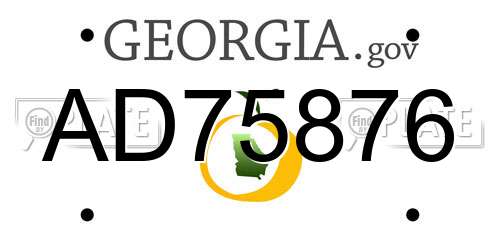 AD75876 Georgia License Plate