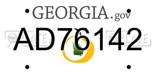 AD76142 Georgia License Plate