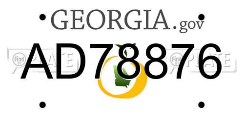 AD78876 Georgia License Plate