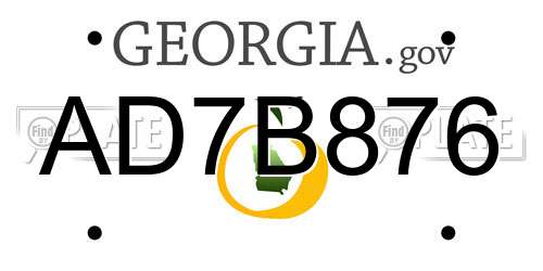 AD7B876 Georgia License Plate