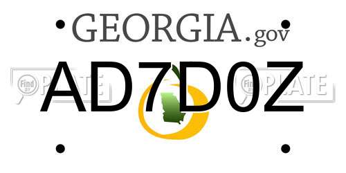 AD7D0Z Georgia License Plate