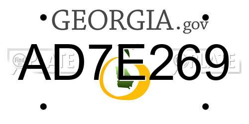 AD7E269 Georgia License Plate