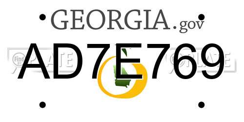AD7E769 Georgia License Plate