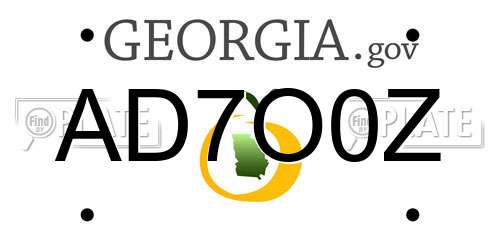 AD7O0Z Georgia License Plate