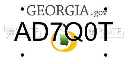 AD7Q0T Georgia License Plate
