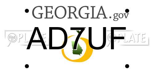 AD7UF Georgia License Plate