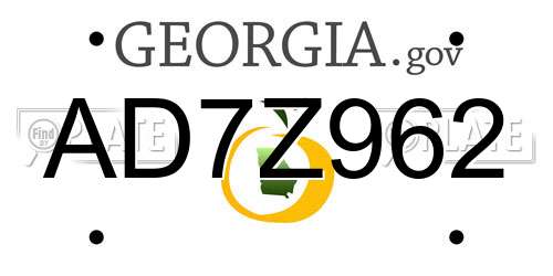 AD7Z962 Georgia License Plate