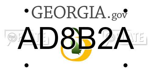 AD8B2A Georgia License Plate