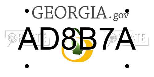 AD8B7A Georgia License Plate