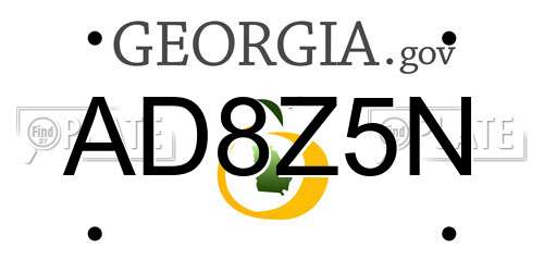 AD8Z5N Georgia License Plate