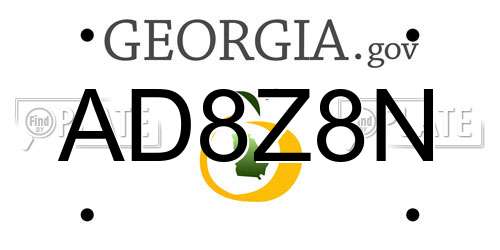 AD8Z8N Georgia License Plate