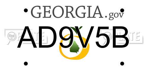 AD9V5B Georgia License Plate
