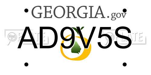 AD9V5S Georgia License Plate