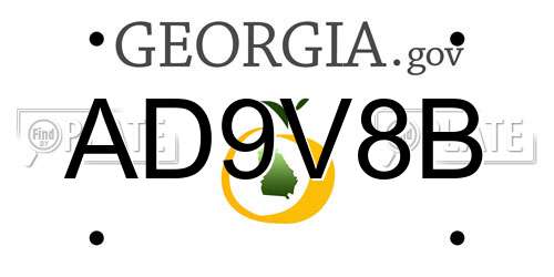 AD9V8B Georgia License Plate