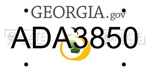 ADA3850 Georgia License Plate