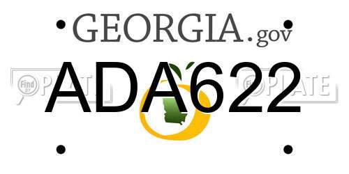 ADA622 Georgia License Plate