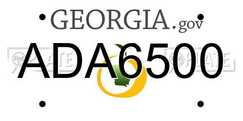 ADA6500 Georgia License Plate